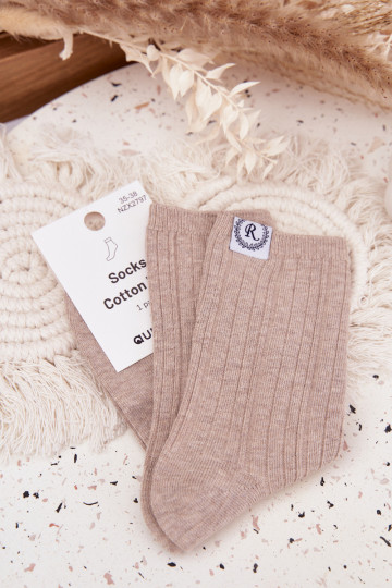 Calzini di cotone con strisce Femminile beige 2