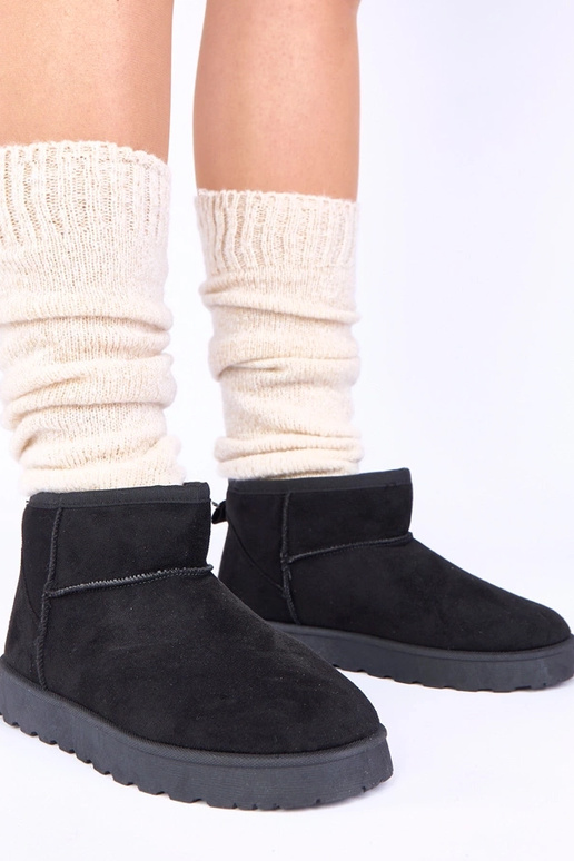 Stivali da neve neri con pelliccia...