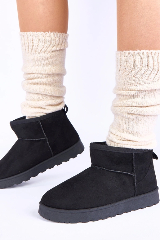 Stivali da neve neri con pelliccia...