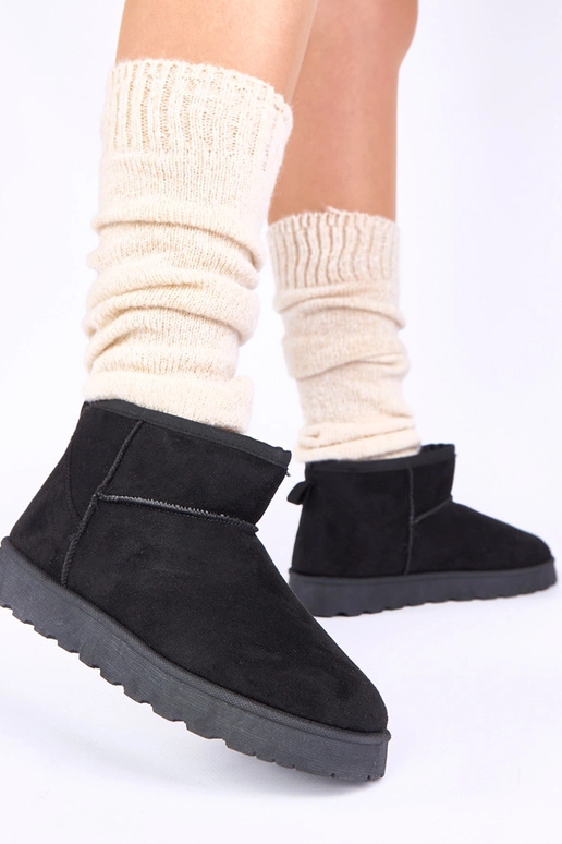 Stivali da neve neri con pelliccia...