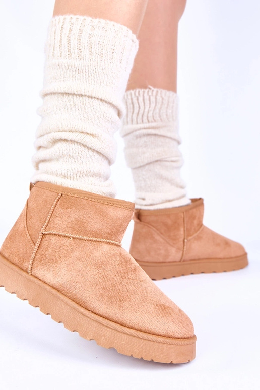 Stivali da neve marroni con pelliccia...