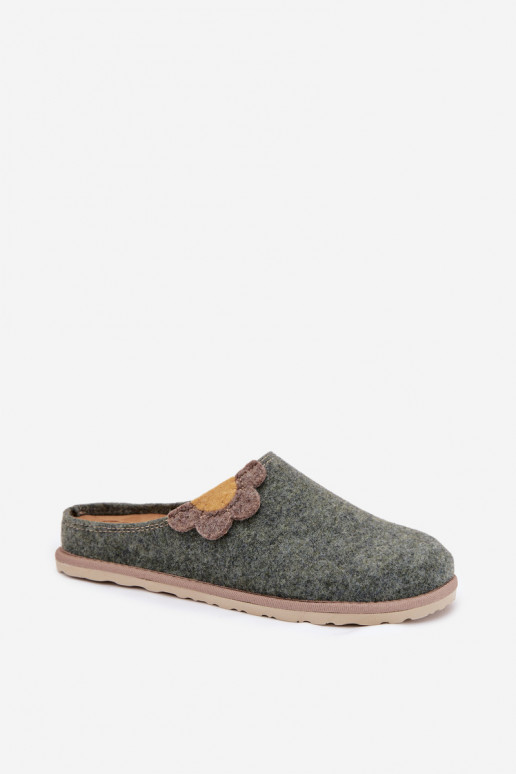 Pantofole Femminile Con un fiore Inblu CS000043 colore verde