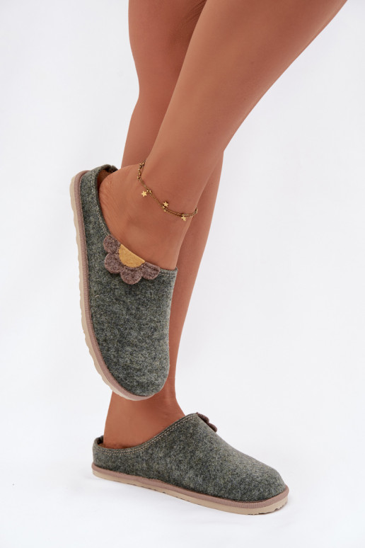 Pantofole Femminile Con un fiore Inblu CS000043 colore verde