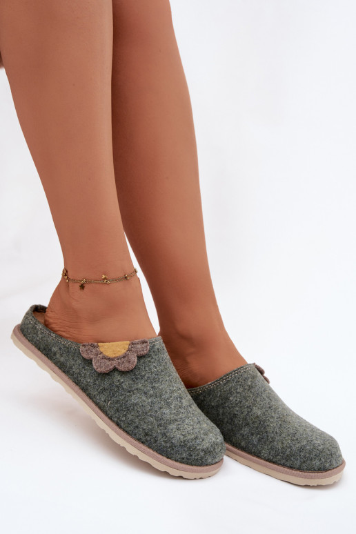 Pantofole Femminile Con un fiore Inblu CS000043 colore verde