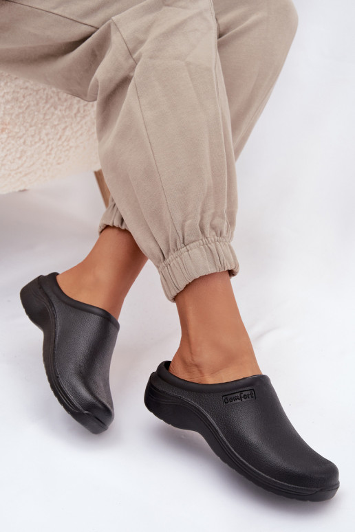 Pantofole leggere Pantofole Zoccoli Femminile colore nero Parissa