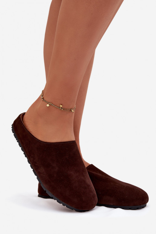 Pantofole Femminilein ecopelle scamosciatau CzekoladoAe Kalvess