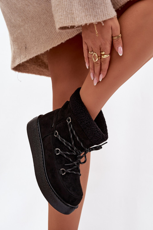 Stivali da neve Femminile con plateau e dettagli di stile colore nero Roselya