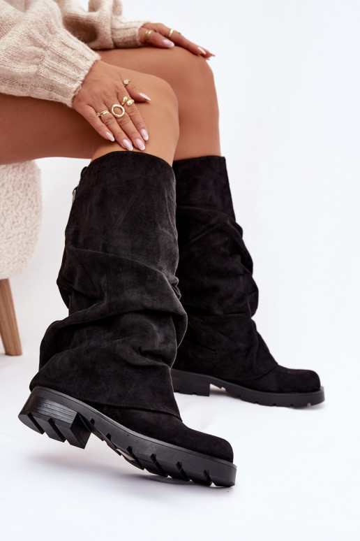 Stivali caldi Un modello convincente Con top arricciato colore nero Ilvessa