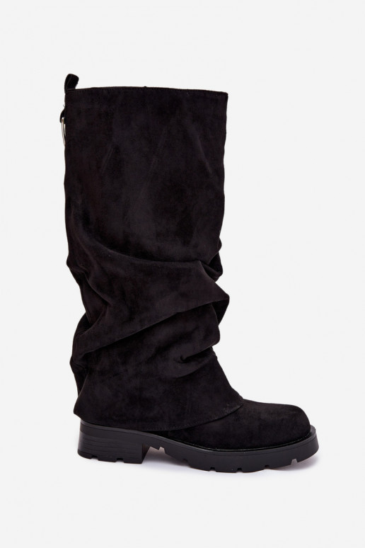 Stivali caldi Un modello convincente Con top arricciato colore nero Ilvessa