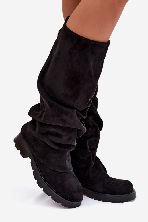 Stivali caldi Un modello convincente Con top arricciato colore nero Ilvessa