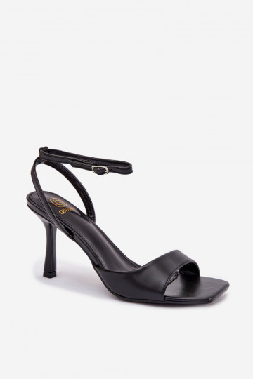 Sandali da donna con tacchi sottili Eko Pelle colore nero Brisora