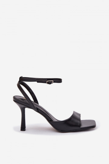 Sandali da donna con tacchi sottili Eko Pelle colore nero Brisora 2
