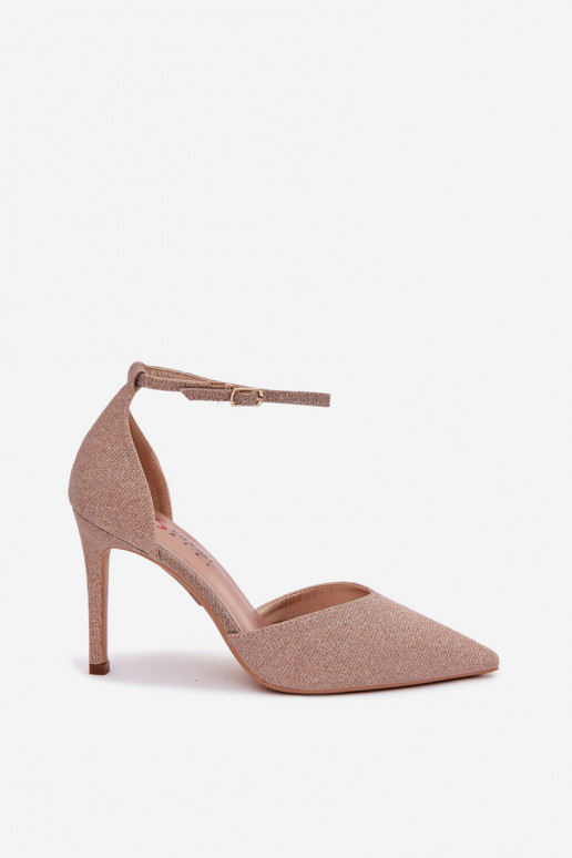 Scarpe lucide con i tacchi alti con cinghie Szampańskie Joranne