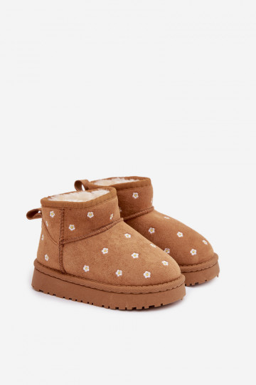 Stivali da neve per bambini con motivi floreali, color marrone, Gracina 2