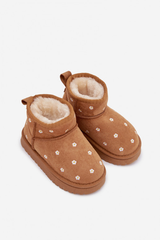 Stivali da neve Infantile Ozdobione con motivi florealiuszkami colore marrone Gracina