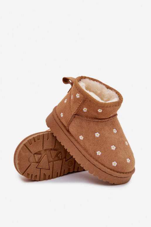 Stivali da neve Infantile Ozdobione con motivi florealiuszkami colore marrone Gracina