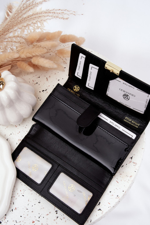 laccato Portafoglio da donnaDrobinkami colore nero Selavie