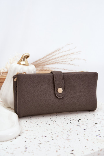 Portafoglio da donna in ecopelle grande colore grigio Gilessa