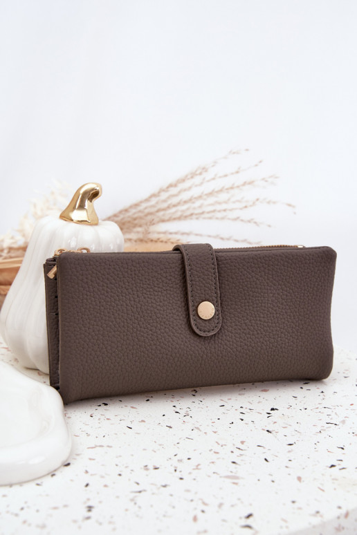 Portafoglio da donna in ecopelle grande colore grigio Gilessa