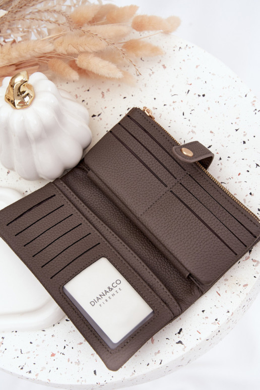 Portafoglio da donna in ecopelle grande colore grigio Gilessa