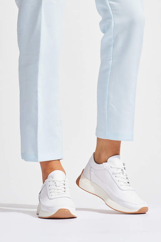 Femminile pelle Colore bianco scarpe sportive