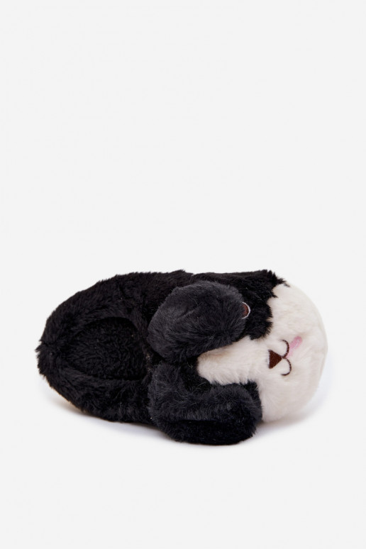 Infantile con una pelliccia Pantofole Cuccioli colore nero Farnise