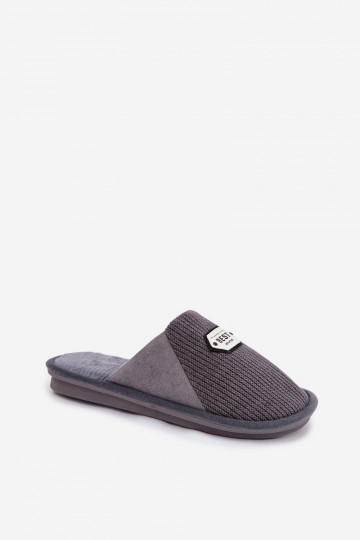 Pantofole grigie per uomo con linguetta Presine