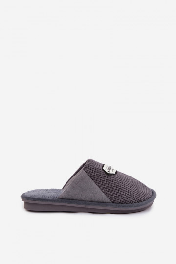 Pantofole grigie per uomo con linguetta Presine 2