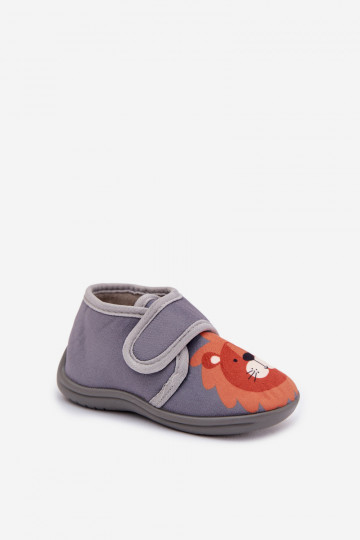 Pantofole grigie per bambini con velcro "Katline"