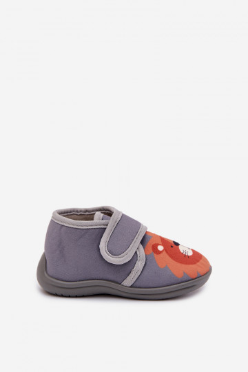Pantofole grigie per bambini con velcro "Katline" 2