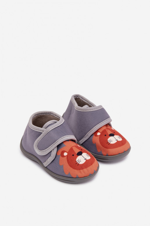 Pantofole Infantile con chiusure adesive colore grigio Katline