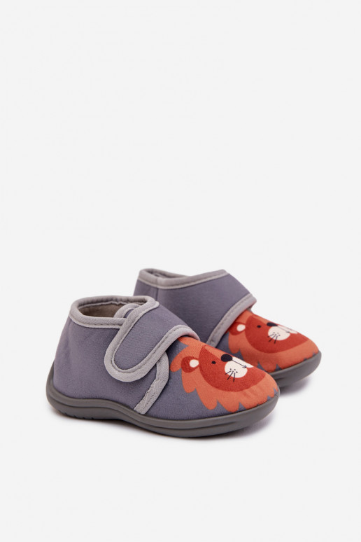 Pantofole Infantile con chiusure adesive colore grigio Katline
