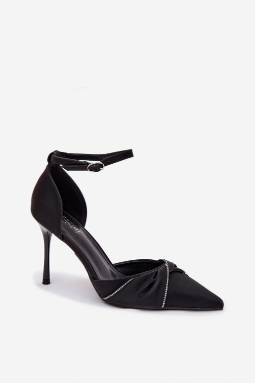 Décolleté con brillanti, colore nero Katlina