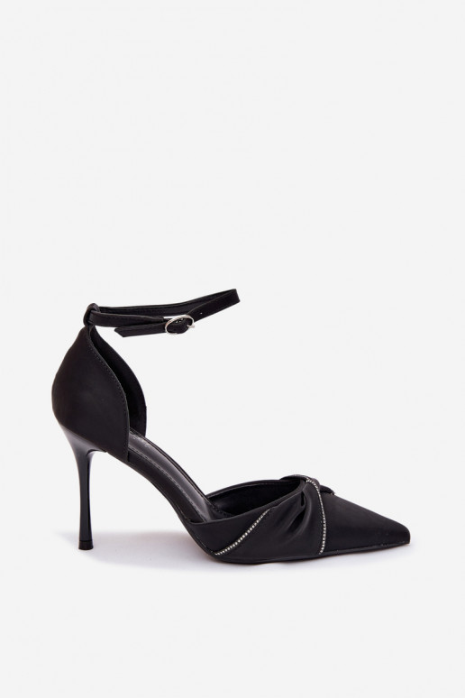 Décolleté con brillanti, colore nero Katlina