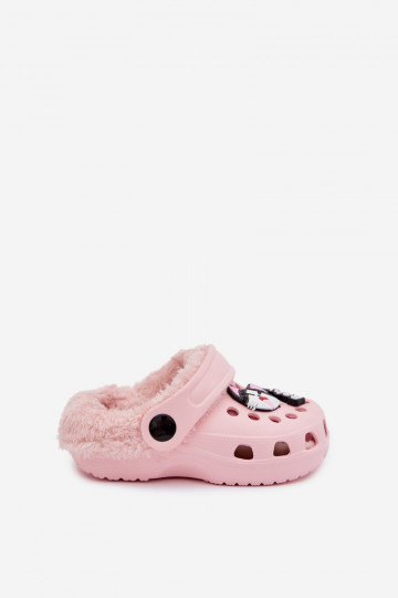 Pantofole per bambini calde con pelliccia interna, color rosa "Cerelle" 2