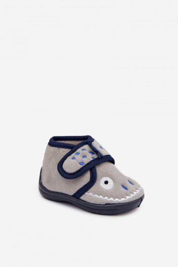 Pantofole grigie per bambini con velcro "Jeselle"