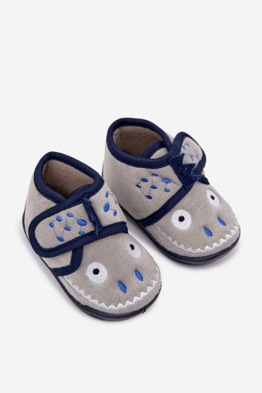 Pantofole grigie per bambini con velcro "Jeselle"