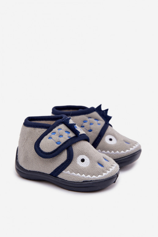Pantofole grigie per bambini con velcro "Jeselle"