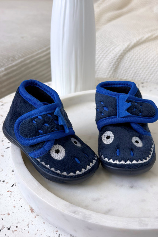 Pantofole blu scuro per bambini con velcro "Jeselle"