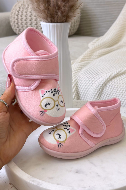 Pantofole rosa per bambini con velcro "Katline"
