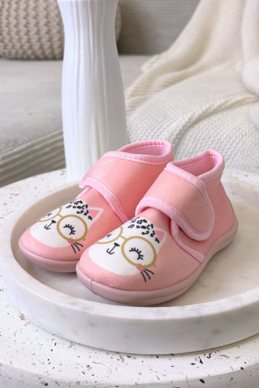 Pantofole rosa per bambini con velcro "Katline"