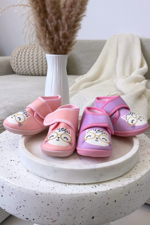 Pantofole rosa per bambini con velcro "Katline"