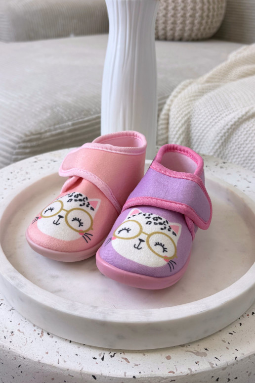 Pantofole rosa per bambini con velcro "Katline"