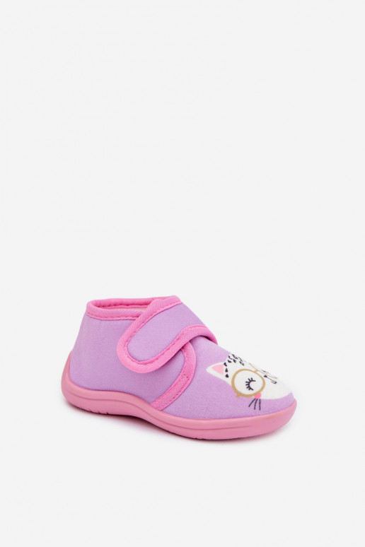 Pantofole viola per bambini con velcro "Katline"