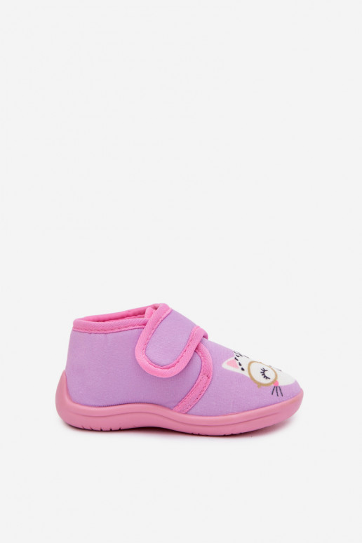 Pantofole viola per bambini con velcro "Katline"