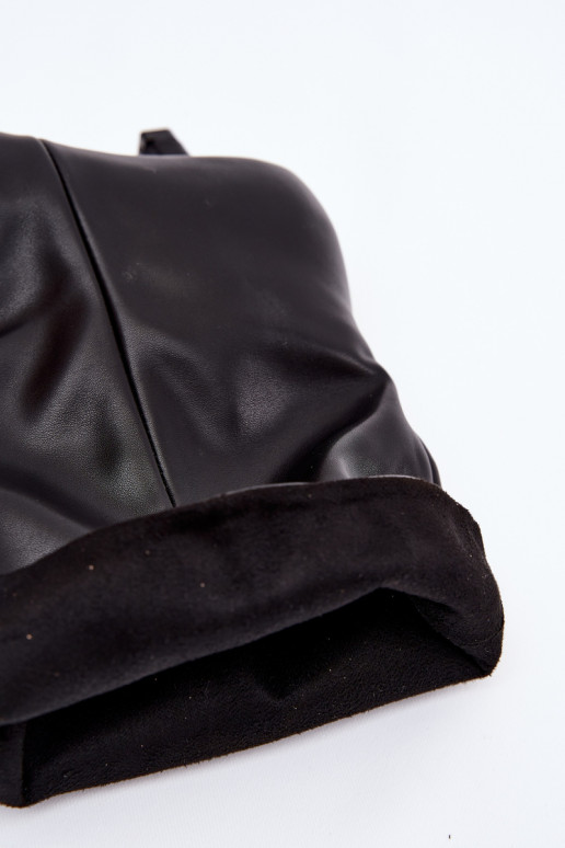 Stivaletti neri da donna slip-on con tacco basso e gambale ampio Jessalia