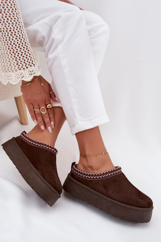 Basso Stivali da neve FemminileHaftem con una piattaforma CzekoladoAe Abilitatorirya