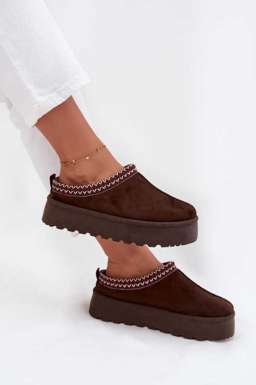 Basso Stivali da neve FemminileHaftem con una piattaforma CzekoladoAe Abilitatorirya