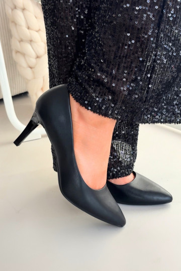Scarpe con tacco nere in pelle sintetica Sergio Leone 1336 2