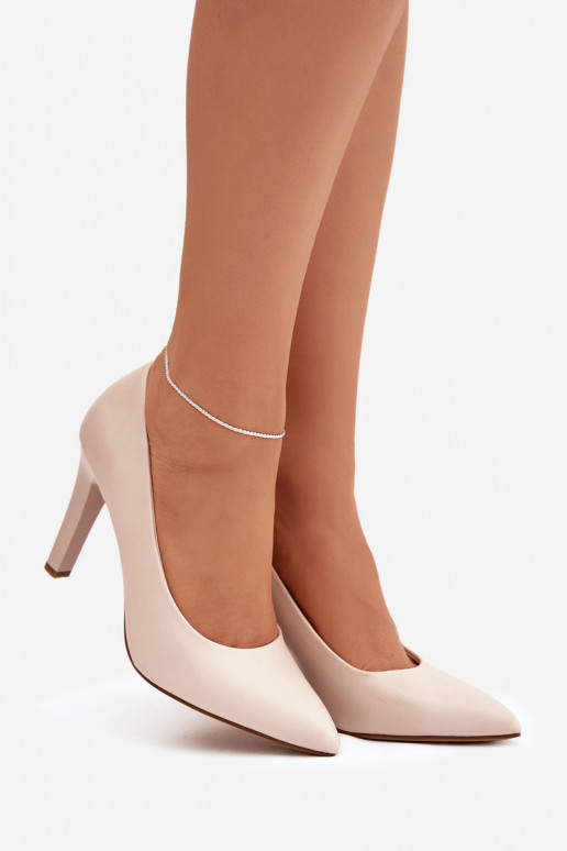 scarpe col tacco alto Eko Pelle Sergio Leone 1446 colore avorio